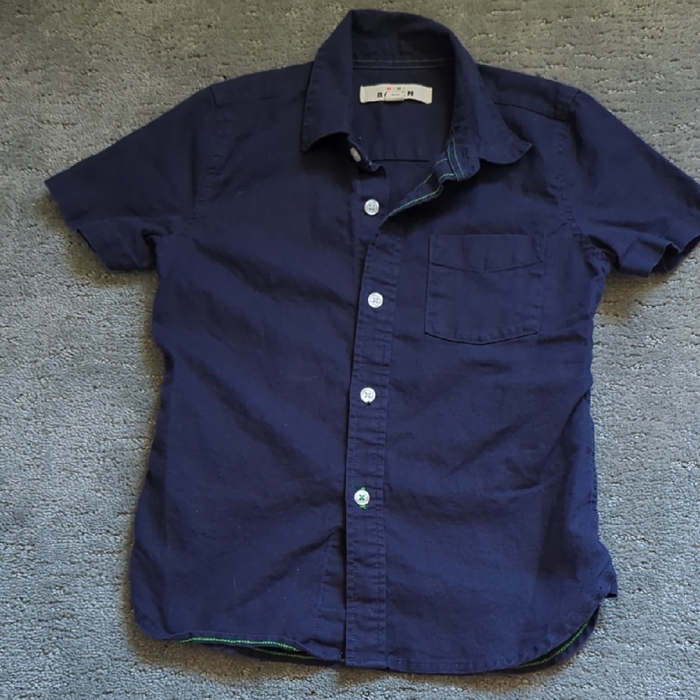 Mini Boden Boys Linen Button Up Shirt